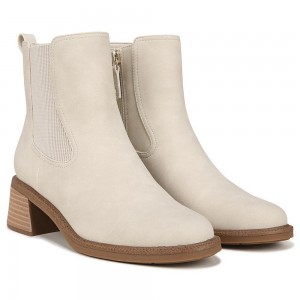 Dr. Scholl's Redux Block Heel Chelsea Naisten Western Saappaat Valkoinen | OWULH-0189