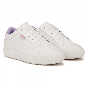 Dr. Scholl's Time Off Little Tytön Lace Up Sneakers Valkoinen Pinkki | WBHXV-8795
