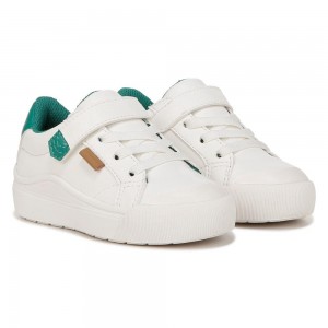 Dr. Scholl's Time Off Toddler/Little Poikien Lace Up Sneakers Valkoinen Vihreä | KNQYG-3726