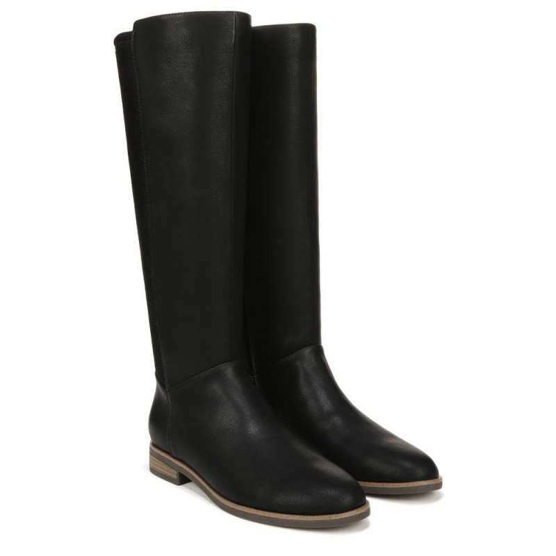 Dr. Scholl\'s Astir Zip Naisten Knee-High Boots Mustat | PWZYO-2453