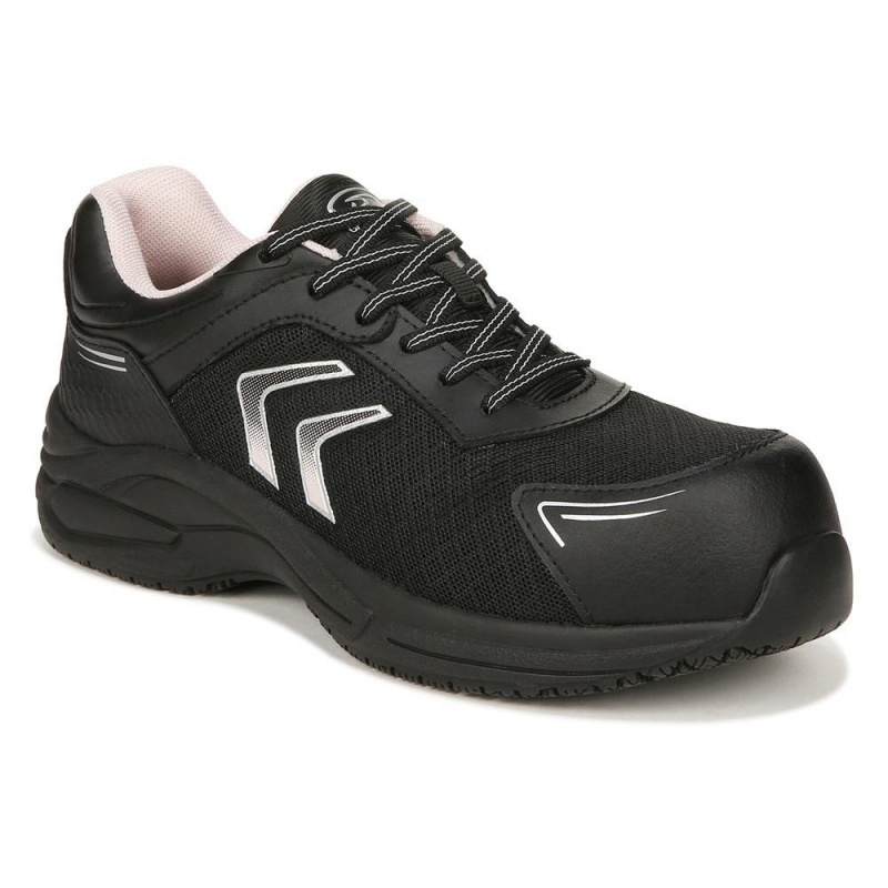 Dr. Scholl's Blaze Composite Varvas Pitsi Up Naisten Teräskärkiset Saappaat Mustat | ANJET-6728