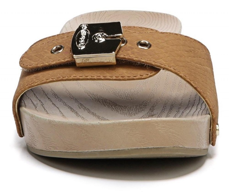 Dr. Scholl's Classic Naisten Slide Sandaalit Ruskea Käärmeennahka | PYSIQ-7135