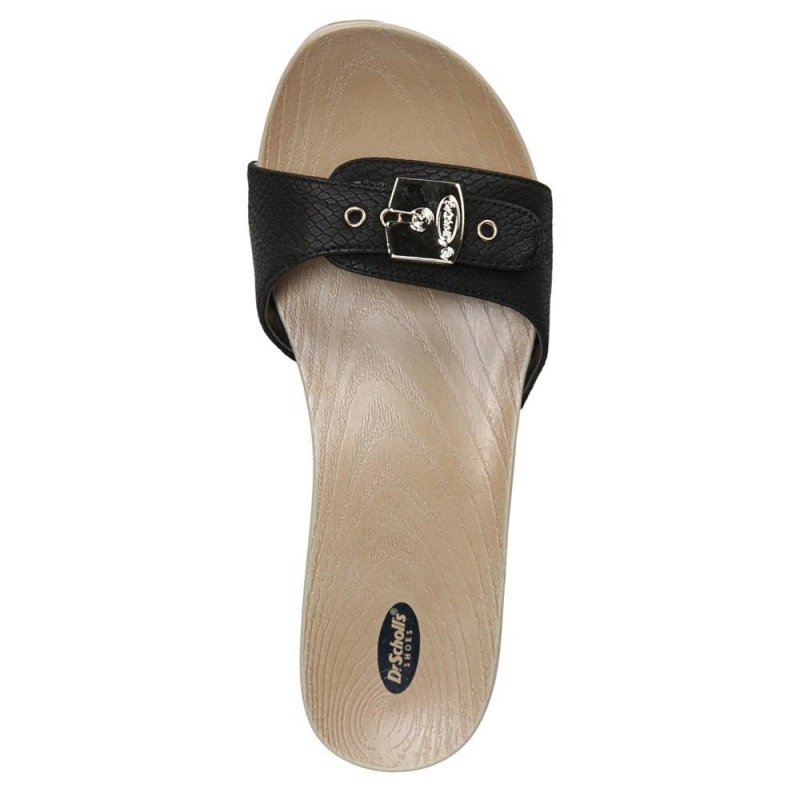 Dr. Scholl's Classic Naisten Slide Sandaalit Mustat Käärmeennahka | BIEVU-9352