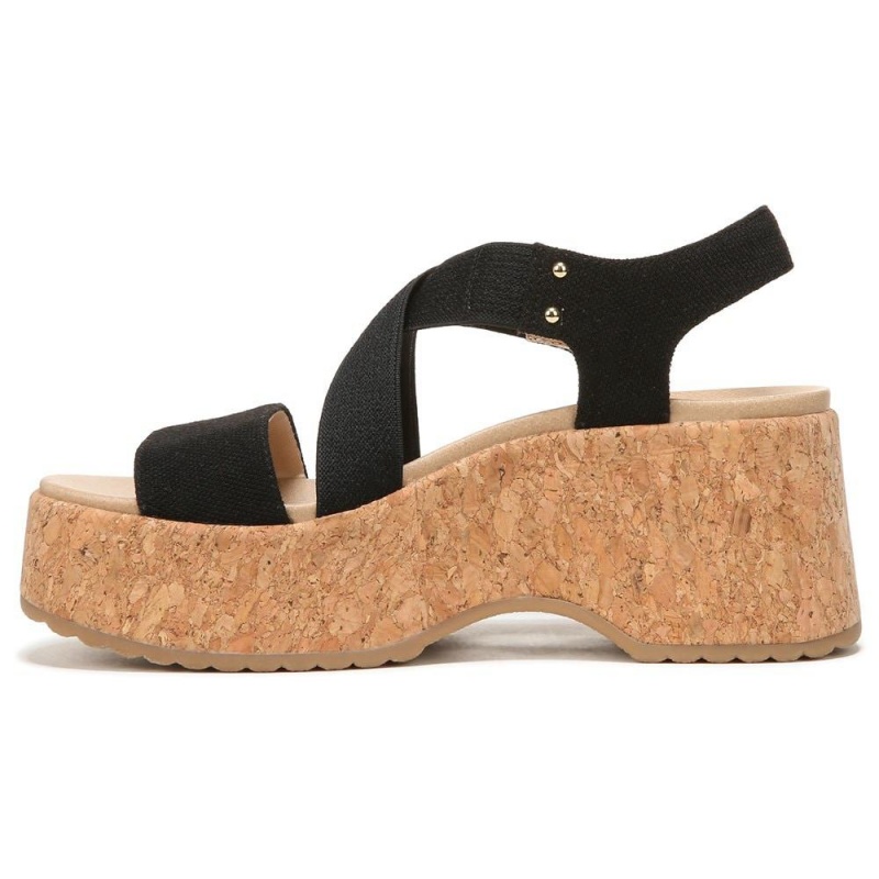 Dr. Scholl's Dottie Strappy Wedge Naisten Korolliset Sandaalit Mustat | JCKPL-8052
