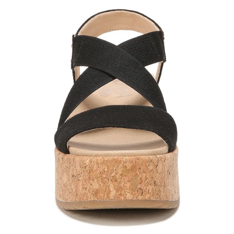 Dr. Scholl's Dottie Strappy Wedge Naisten Korolliset Sandaalit Mustat | JCKPL-8052