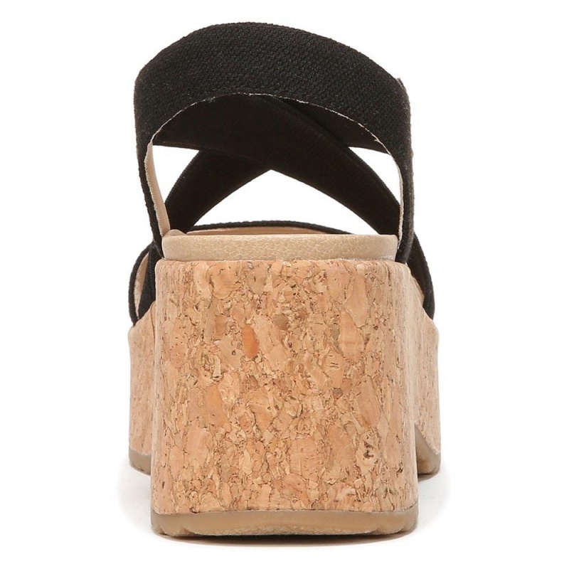Dr. Scholl's Dottie Strappy Wedge Naisten Korolliset Sandaalit Mustat | JCKPL-8052