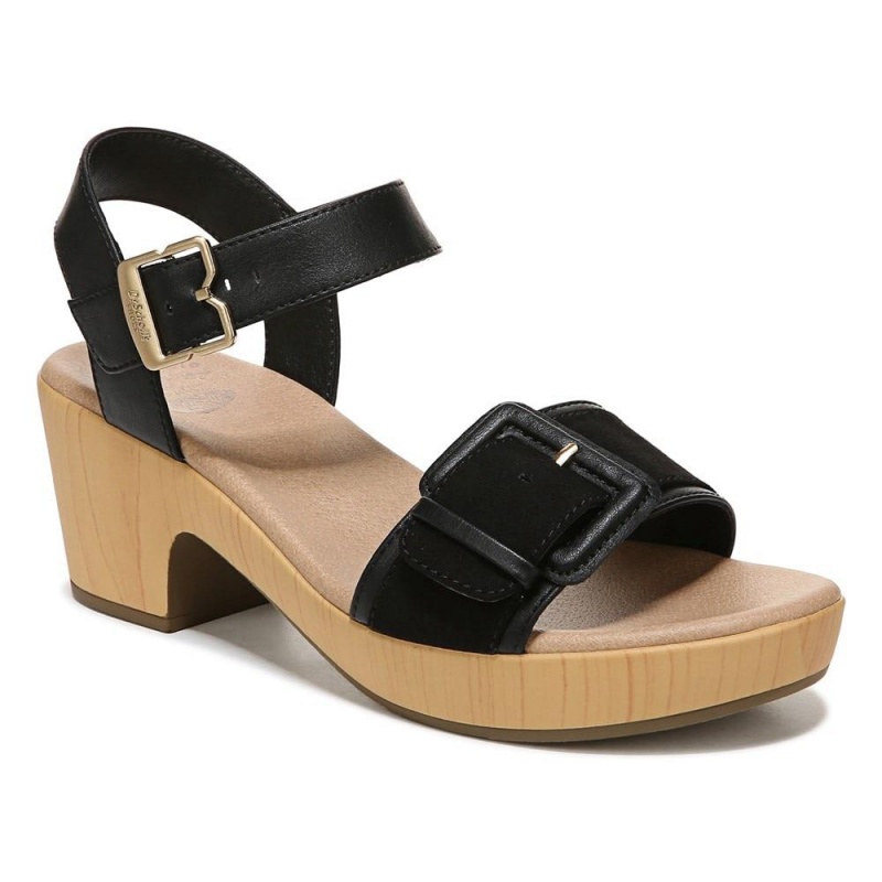 Dr. Scholl's Felicity Too Block Heel Naisten Platform Sandaalit Mustat | WYXRH-7639