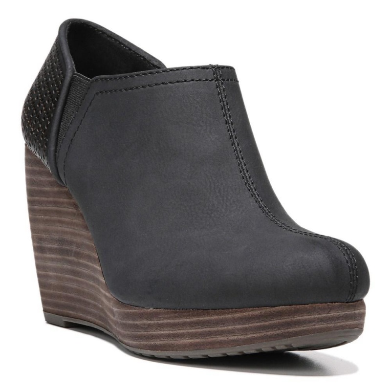 Dr. Scholl's Harlow Wedge Naisten Saappaat Mustat | IUNFJ-3859