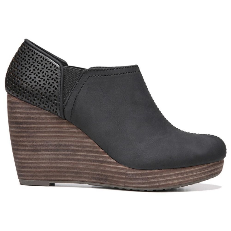Dr. Scholl's Harlow Wedge Naisten Saappaat Mustat | IUNFJ-3859
