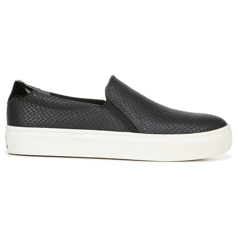 Dr. Scholl's Nova Naisten Slip On Tennarit Mustat Käärmeennahka | LVKBA-7154