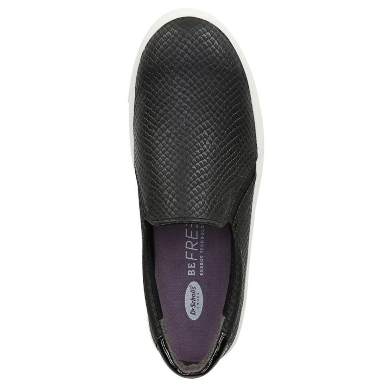 Dr. Scholl's Nova Naisten Slip On Tennarit Mustat Käärmeennahka | LVKBA-7154