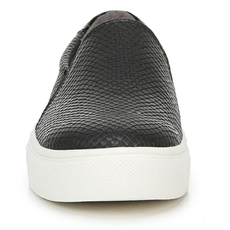 Dr. Scholl's Nova Naisten Slip On Tennarit Mustat Käärmeennahka | LVKBA-7154