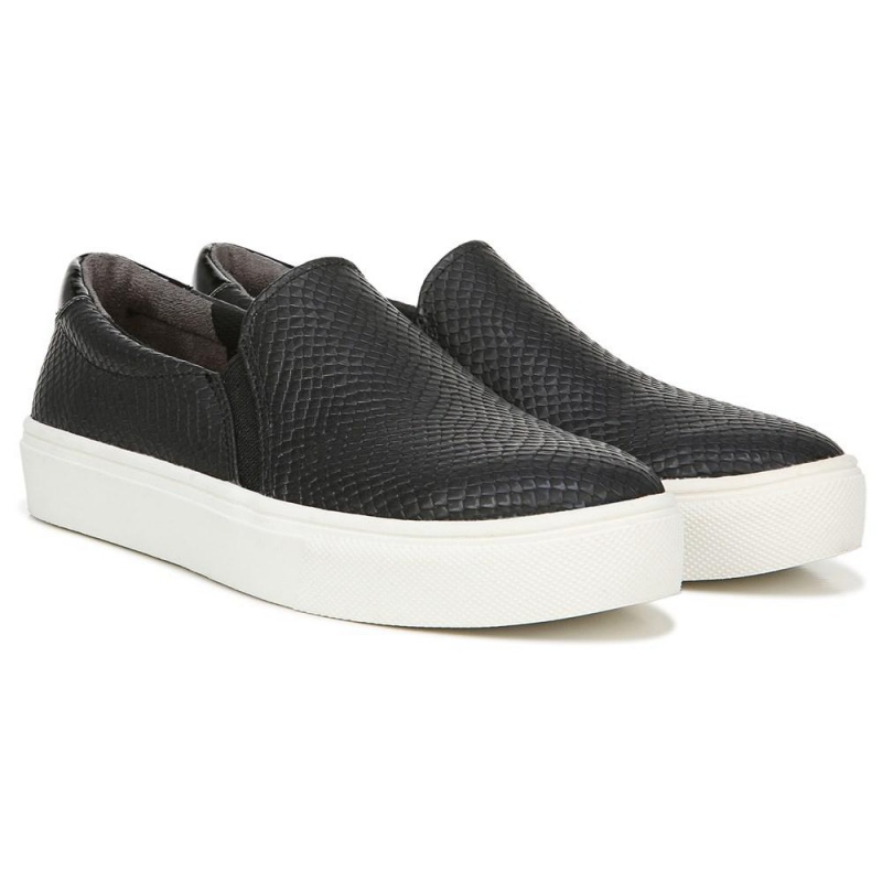 Dr. Scholl\'s Nova Naisten Slip On Tennarit Mustat Käärmeennahka | LVKBA-7154