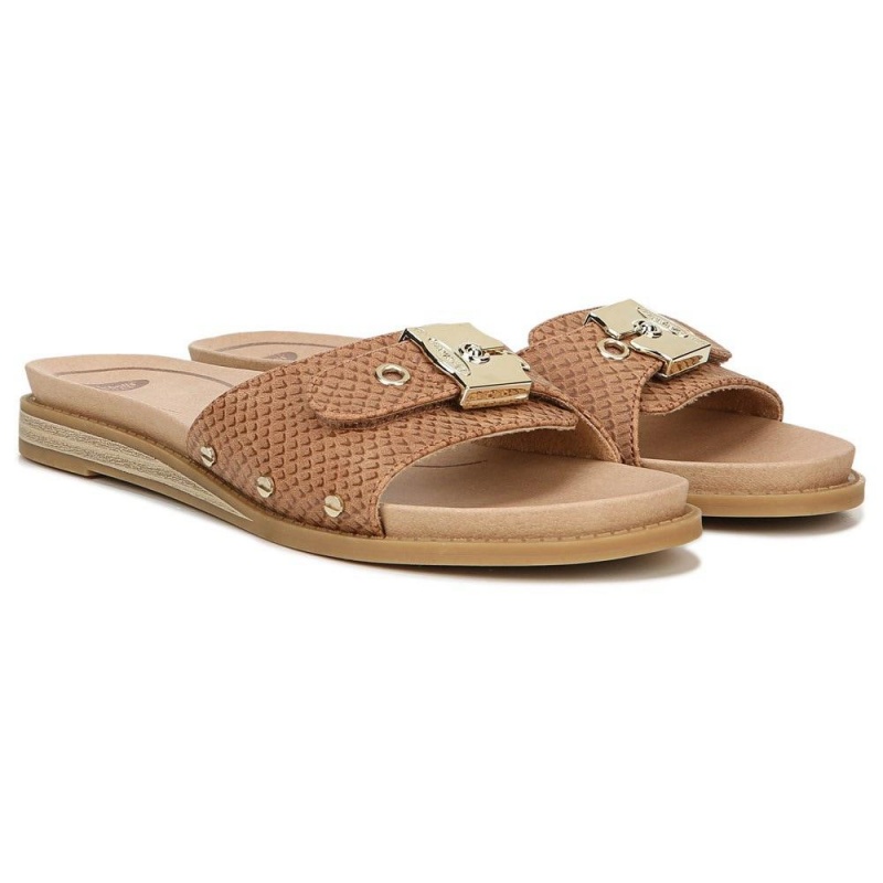 Dr. Scholl\'s Originalist Naisten Slide Sandaalit Ruskea Käärmeennahka | XLOIH-8026