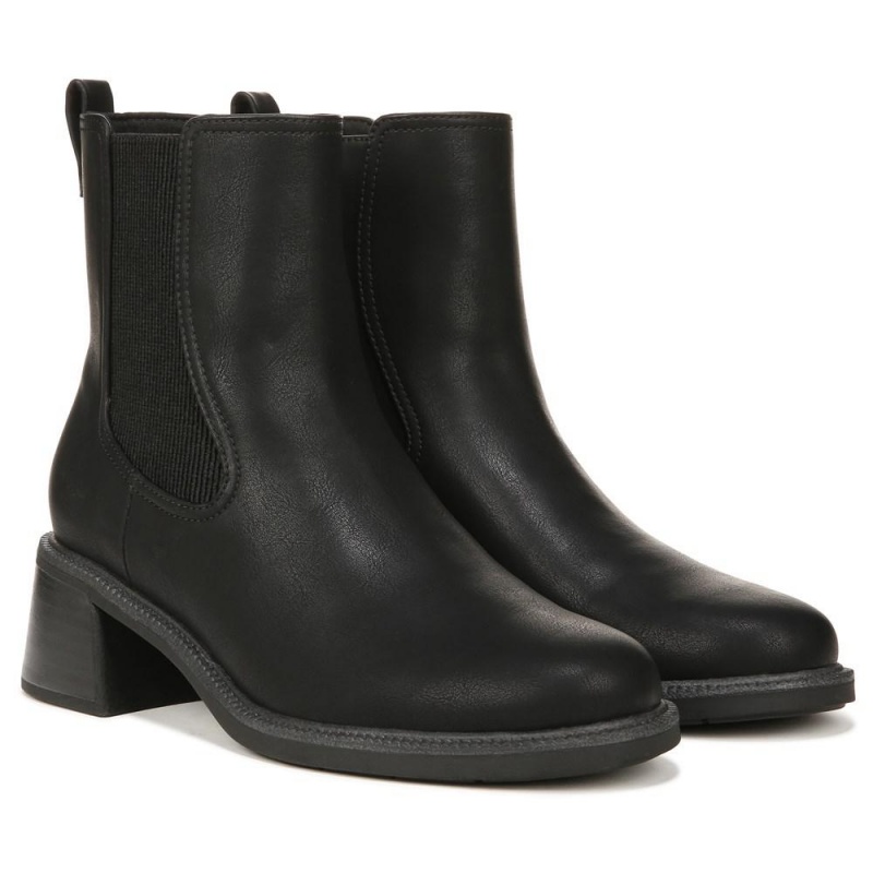 Dr. Scholl\'s Redux Block Heel Chelsea Naisten Western Saappaat Mustat | RQPOB-4728
