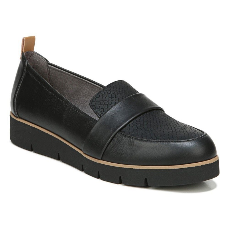 Dr. Scholl's Webster Naisten Loafers Mustat Käärmeennahka | UEOKR-7051