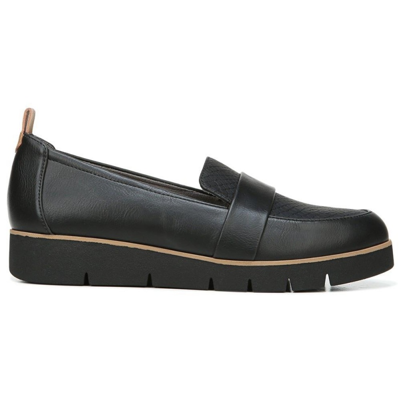 Dr. Scholl's Webster Naisten Loafers Mustat Käärmeennahka | UEOKR-7051