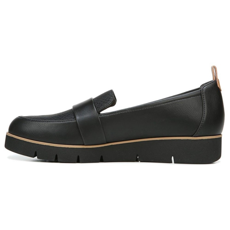 Dr. Scholl's Webster Naisten Loafers Mustat Käärmeennahka | UEOKR-7051