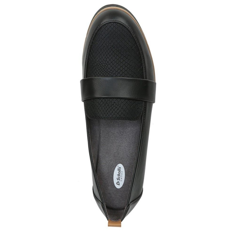 Dr. Scholl's Webster Naisten Loafers Mustat Käärmeennahka | UEOKR-7051